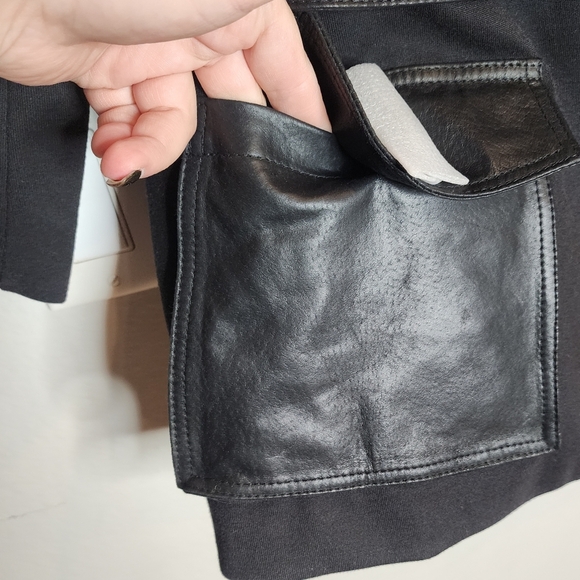 Roamans Genuine Leather Black Jacket Zip Off Hem Women's size 16W New - Picture 10 of 16